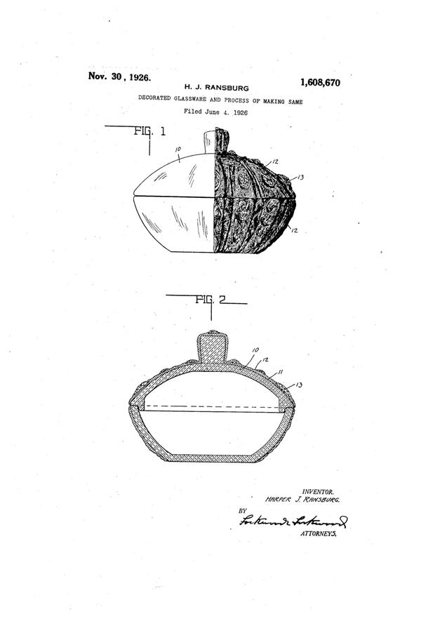 Ransburg Chewing Gum Glass Decoration Patent 1608670-1