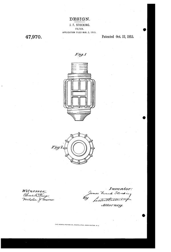 Seed Filter Design Patent D 47970-1