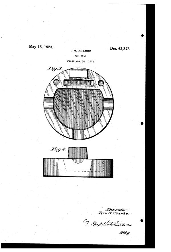 New Martinsville #   6 Ash Tray Design Patent D 62373-1