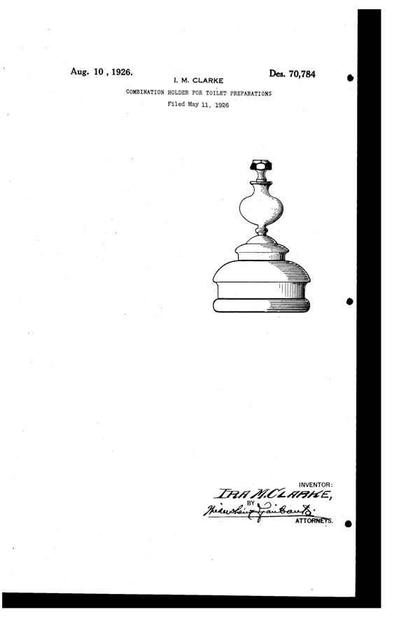 New Martinsville #1926/3 Vanity Set Design Patent D 70784-1