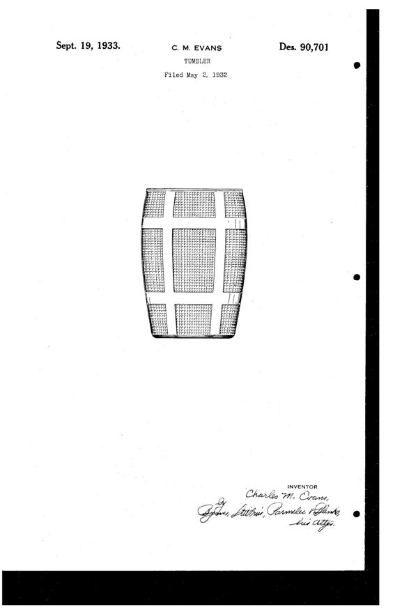Bartlett Collins Tumbler Design Patent D 90701-1