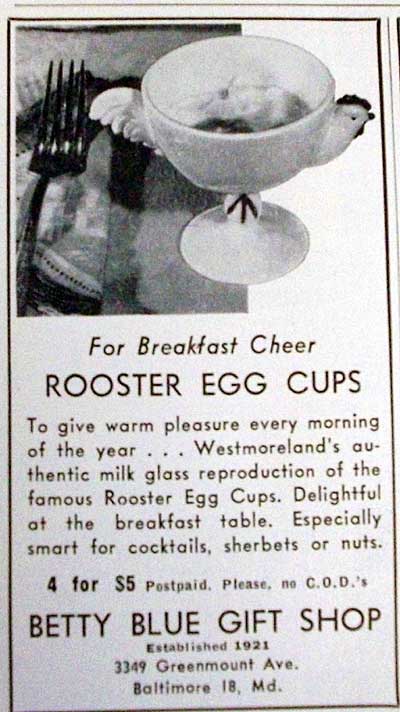 Westmoreland Rooster Egg Cup