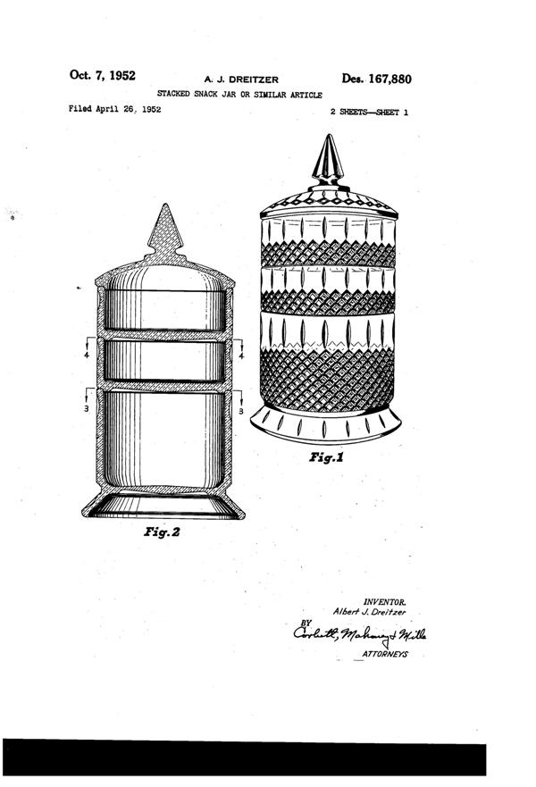 Pitman-Dreitzer Princess Stacked Snack Set Design Patent D167880-1