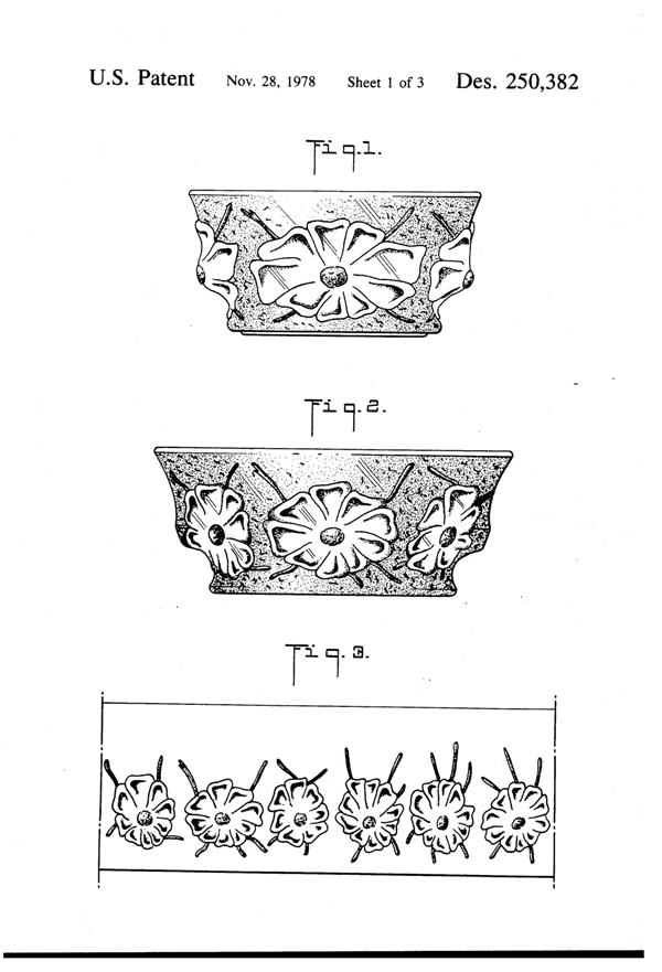 Anchor Hocking Rain Flower Bowl Design Patent D250382-2