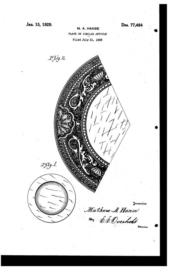 Lotus # 902 Gothic Plantagonet Etch Design Patent D 77484-1
