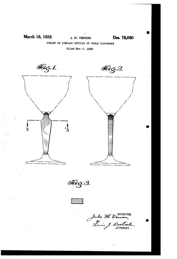 Venon Goblet Design Patent D 78060-1