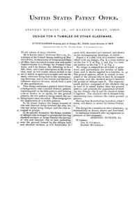 Belmont Tumbler Design Patent D 18650-2