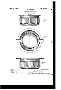 Universal Lamp Ash Tray Design Patent D 69465-1