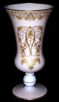 Cambridge #1620 Vase with Gold Encrusted Diane Etch