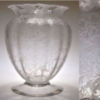 Fostoria #2369 Oak Leaf Vase w/ Oak Leaf Brocade
