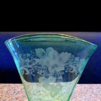 Hawkes Fan Vase w/ Floral Engraving