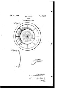 Heisey # 411 Tudor Plate Design Patent D 63947-1