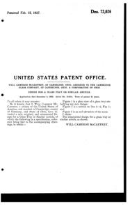 Cambridge # 660 Dresser Tray Design Patent D 72026-2