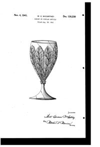 Cambridge #3800 Arcadia Goblet Design Patent D130230-1