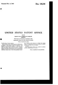 Cambridge #3800 Arcadia Goblet Design Patent D130230-2