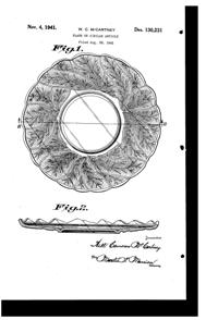 Cambridge Arcadia Plate Design Patent D130231-1