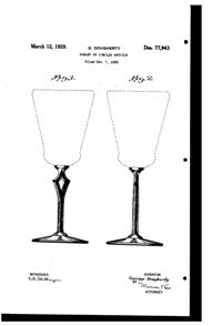 Morgantown #7625 Paramount Goblet Design Patent D 77943-1