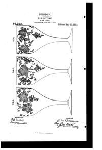 Fostoria # 227 New Vintage Etch on #880 Goblet Design Patent D 44353-1
