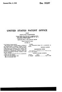 Fostoria #2636 Plume Candlestick Design Patent D153037-2