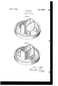 U. S. Glass # 9354 Ash Tray Design Patent D 69365-1