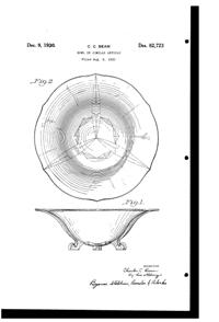 U. S. Glass #  348 Footed Bowl Design Patent D 82723-1