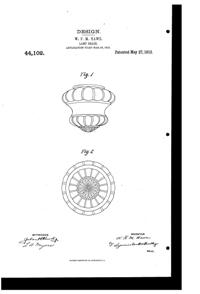 MacBeth-Evans Light Fixture Globe Design Patent D 44102-1
