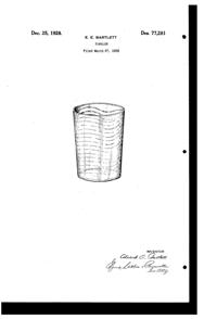 Bartlett Collins Tumbler Design Patent D 77281-1