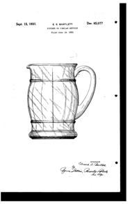 Bartlett Collins Pitcher Design Patent D 85077-1