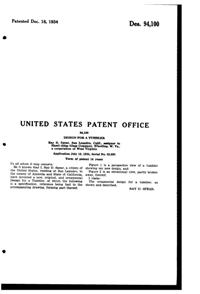 Hazel-Atlas #1552 Tumbler Design Patent D 94100-2