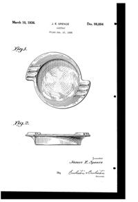Hazel-Atlas Ash Tray Design Patent D 98894-1