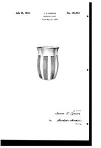 Hazel-Atlas #9869 Tumbler Design Patent D110553-1