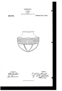 Pittsburgh Lamp, Brass & Glass Light Fixture Globe Design Patent D 42633-1