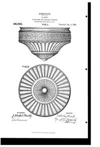 Pittsburgh Lamp, Brass & Glass Light Fixture Globe Design Patent D 48390-1