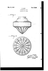 Pittsburgh Lamp, Brass & Glass Light Fixture Globe Design Patent D 67288-1