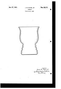 Dunbar #1158 Tumbler Design Patent D 83171-1