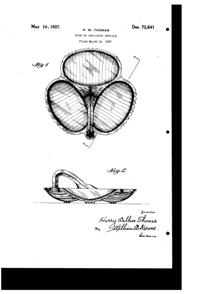 Diamond Dish Design Patent D 72641-1