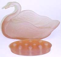 L. E. Smith Swan Bowl and Flower Block