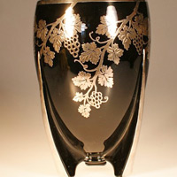 Roden Bros. Silver Decoration on Duncan & Miller #12 Rocket Vase