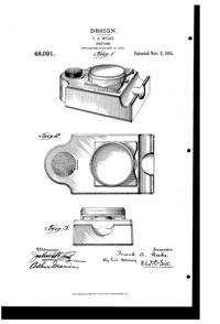 Weeks Inkstand Design Patent D 48091-1
