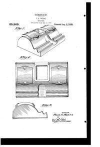 Weeks Inkstand Design Patent D 55968-1