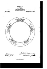 Venon Plate Design Patent D 40743-1