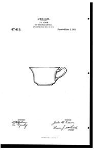 Venon Cup Design Patent D 47413-1