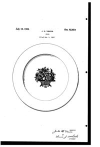 Venon Plate Design Patent D 62654-1