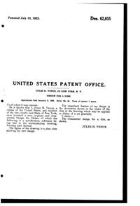 Venon Plate Design Patent D 62655-2
