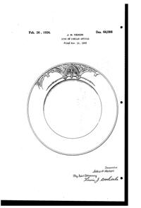 Venon Plate Design Patent D 64086-1