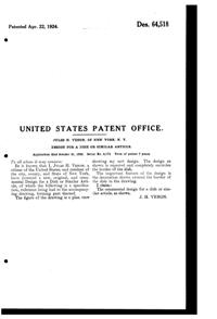Venon Plate Design Patent D 64518-2