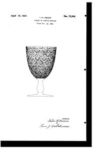 Venon Goblet Design Patent D 72506-1