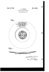 Venon Plate Design Patent D 75535-1