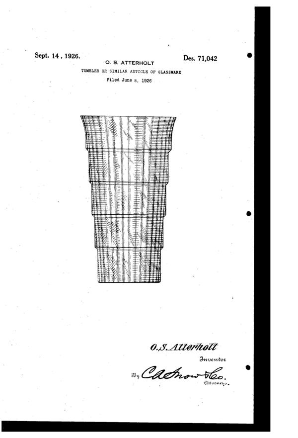 Utility Mandalay Dine Tumbler Design Patent D 71042-1