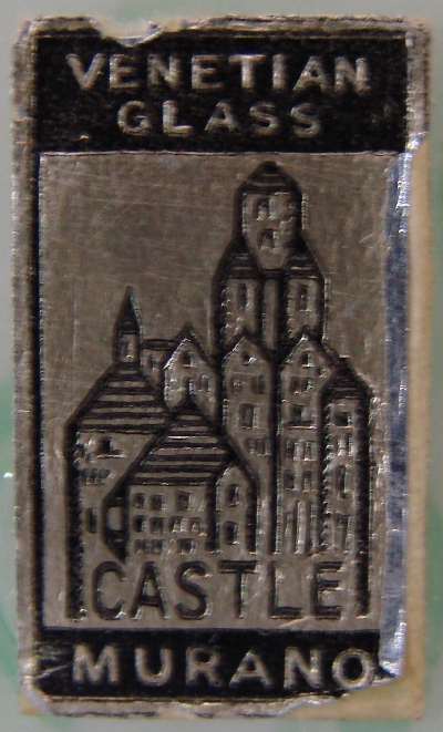 Castle Murano Venetian Glass Label
